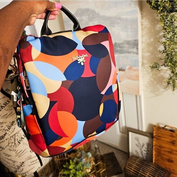 POABA Geometric Multicolored Convertible Anti - Theft Backpack. - Picture 13 of 15